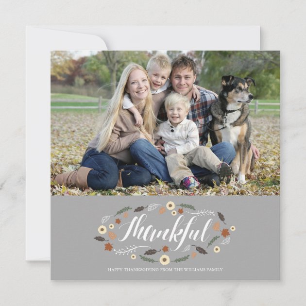 Thankful Thanksgiving Photo Card (front side)
