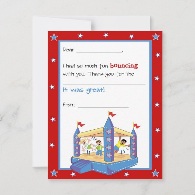 Bounce House Fill-in-the-Blank Thank You Card