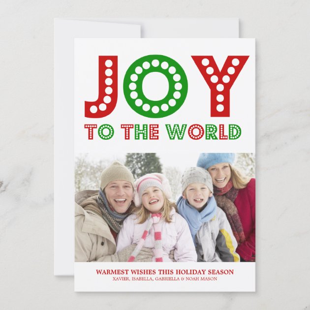 Joy To The World | Red/Green Holiday Card