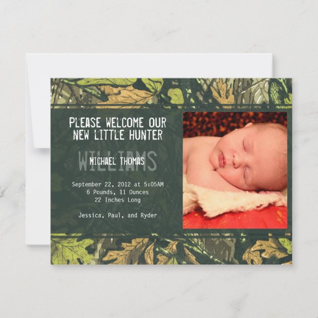 Little Hunter | Birth Announcements (front side)