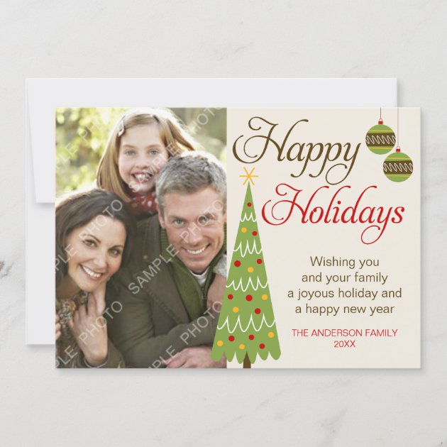 Whimsical Christmas Tree Holiday Photo Card