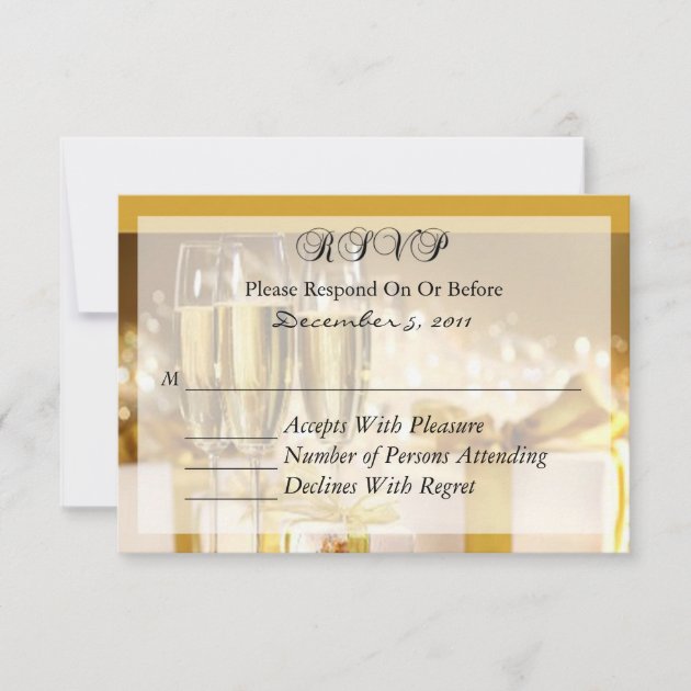 Champagne and Gold  RSVP Card