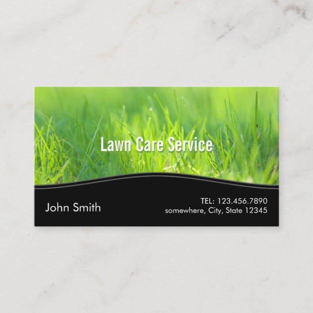 Lawn Care Landscaping Spring Green Business Card (front side)