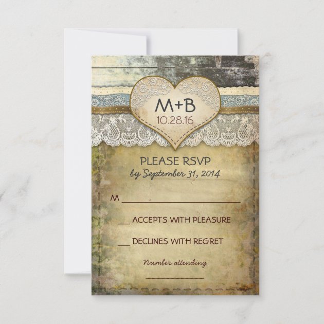 country wedding RSVP cards
