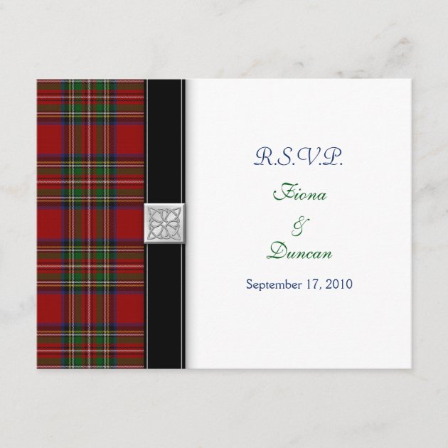 Royal Stuart Tartan Celtic Wedding Response Card