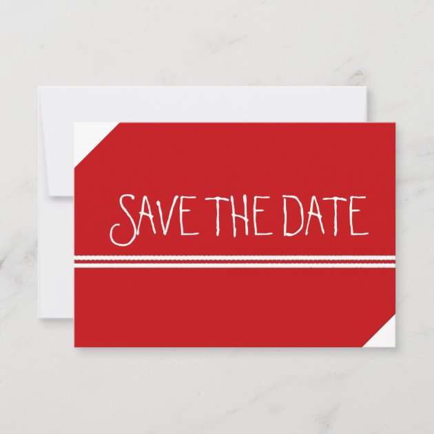 Red and White Save the Date