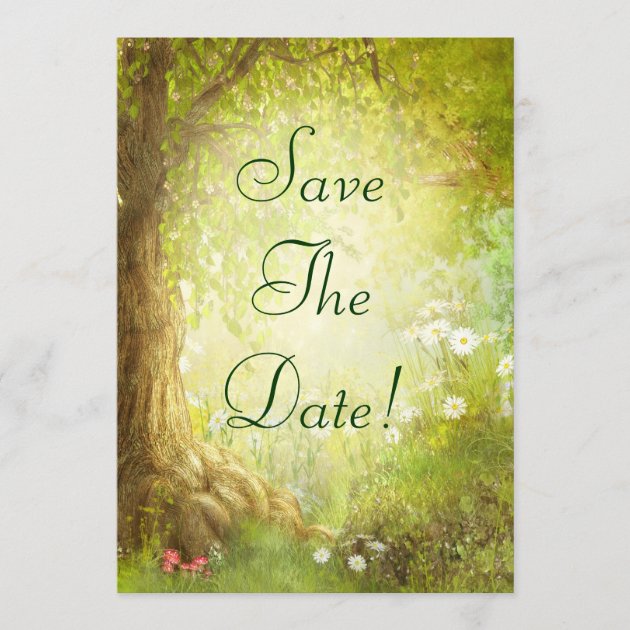 Enchanted Forest Scene Save The Date Wedding