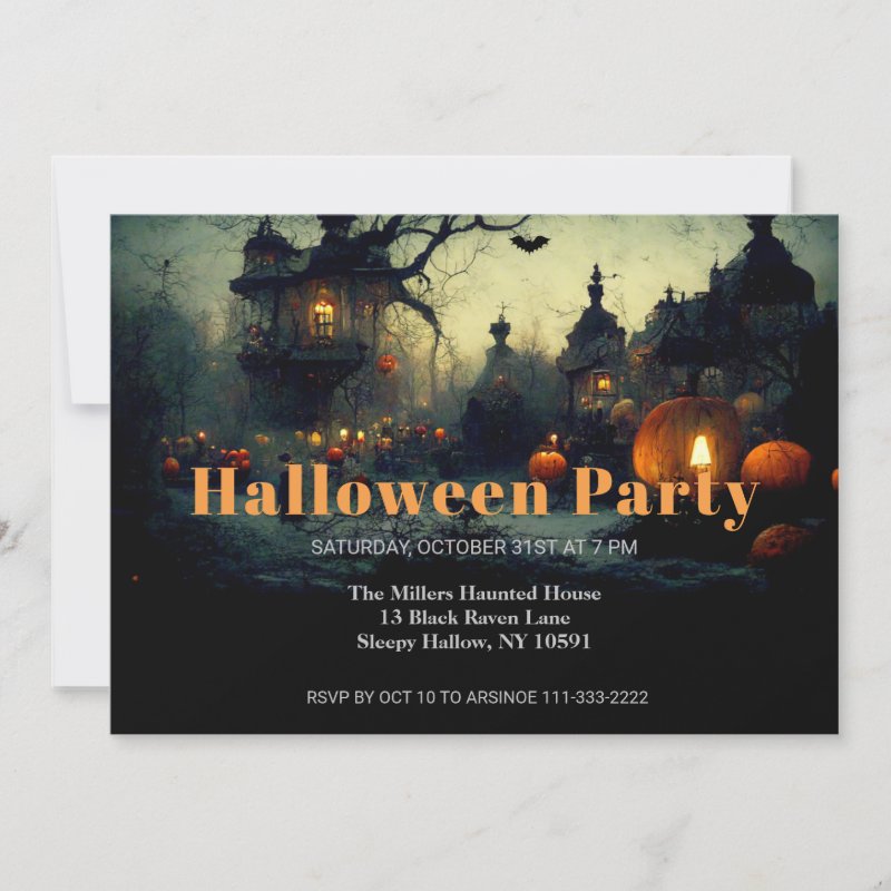 Dark Medieval Halloween Party Invitation (Front)