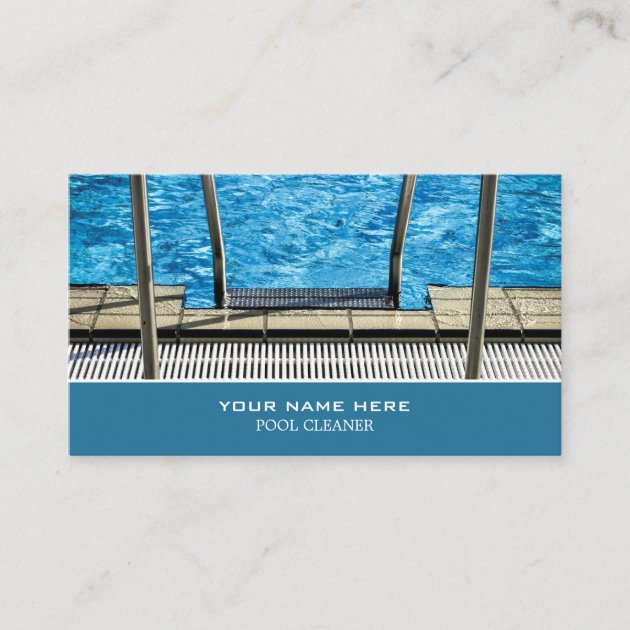 Pool Ladder, Swimming Pool Cleaning Service Business Card (front side)