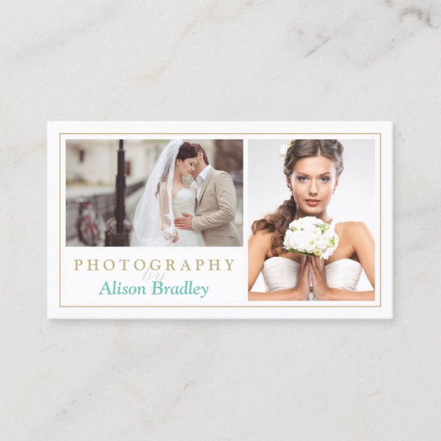 Modern Wedding Photography Studio Elegant Stylish Business Card (front side)