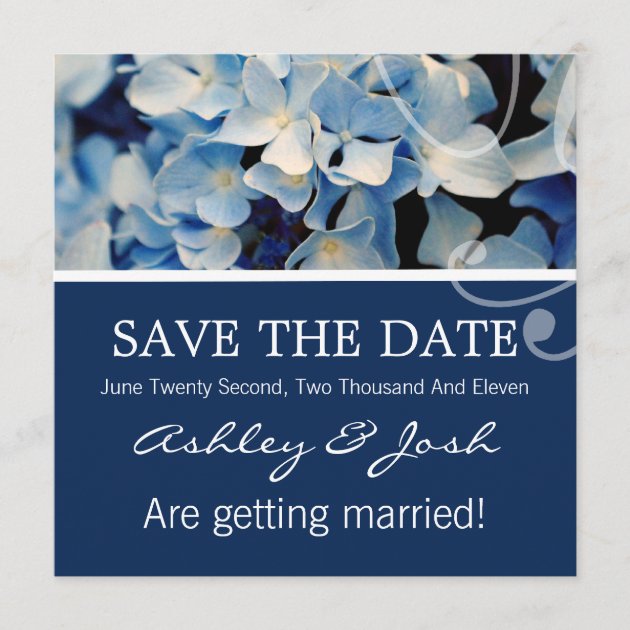 Blue Hydrangea Save The Date Invites