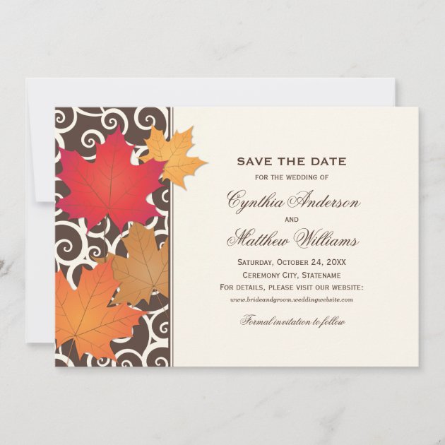 Save the Date Card | Autumn Leaves Theme