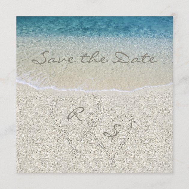 Glitter Sandy  Beach Wedding Save the Date