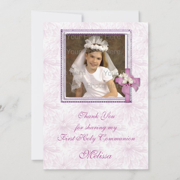 Religious Lavender Floral Thank You Card