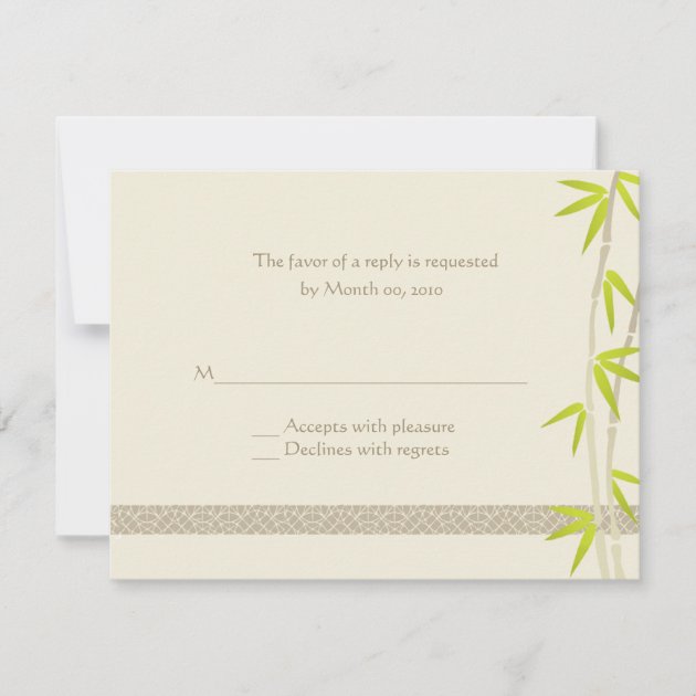 Bamboo Design Reply cards (front side)
