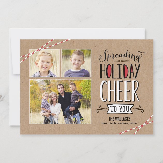 Spreading Cheer Holiday Photo Card (front side)