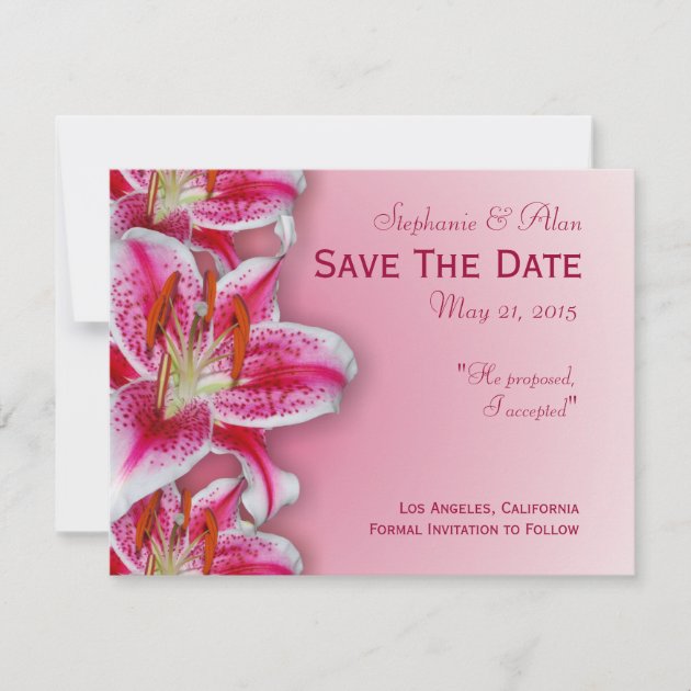 Pink Stargazer Save The Date Card