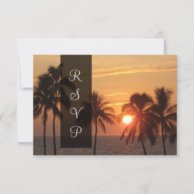 PixDezines Sunset at Mauna Kea Beach/Orange Glow RSVP Card