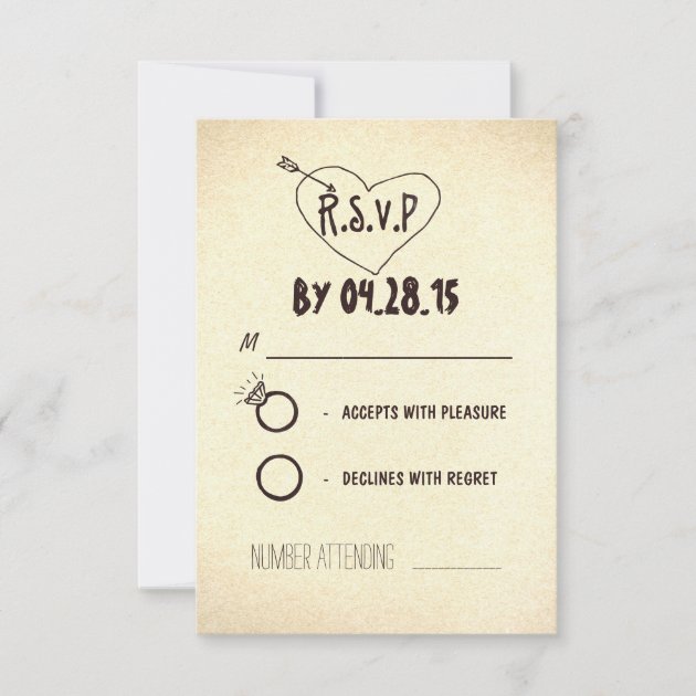 creative modern wedding RSVP cards (front side)