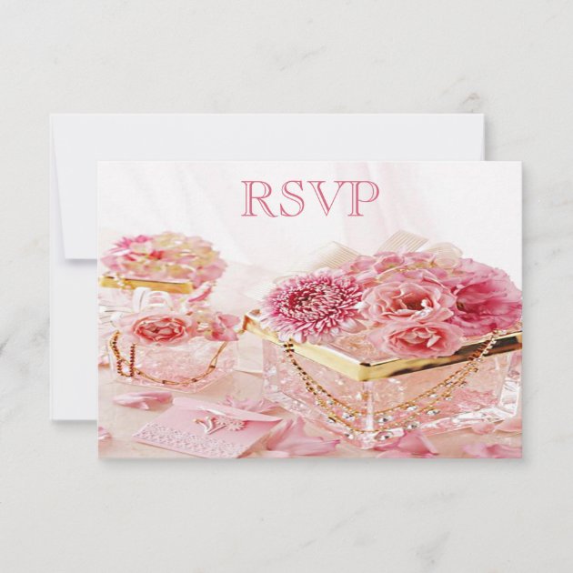 Jewels, Boxes & Pink Flowers RSVP