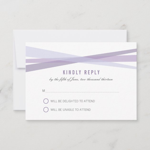Abstract Ribbons Wedding Response Card