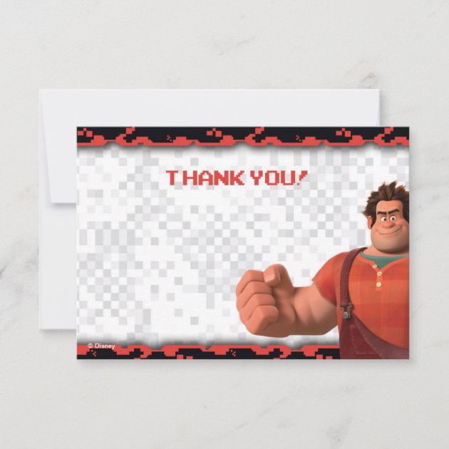 Wreck-It Ralph 1 Thank You Cards (front side)