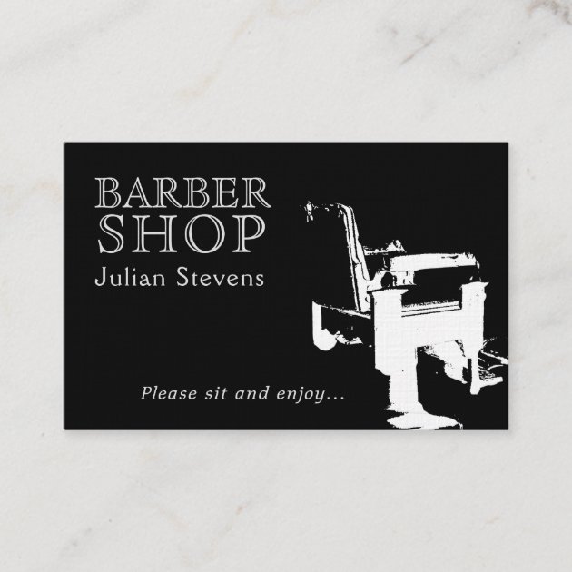 Barber shop chair image cover business card (front side)