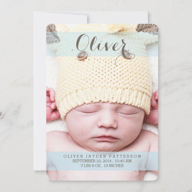 Sweetest Dream Two Photo Modern Birth Announcement (front side)