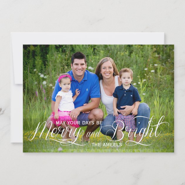 Merry and Bright | Holiday Photo Card (front side)