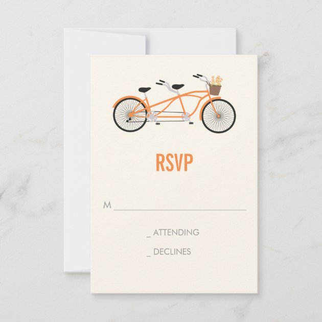 Tandem Bike Wedding RSVP - Orange