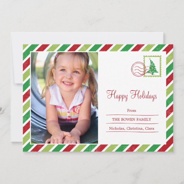 Vintage Mail Holiday Photo Cards