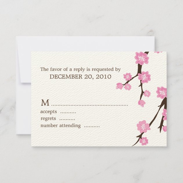 Cherry Blossoms Wedding Response Cards