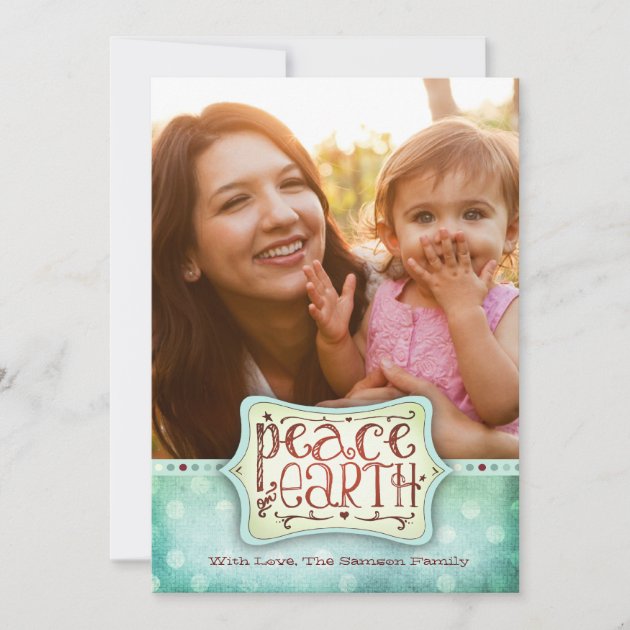 311 Peace on Earth Holiday Card Blue Green (front side)
