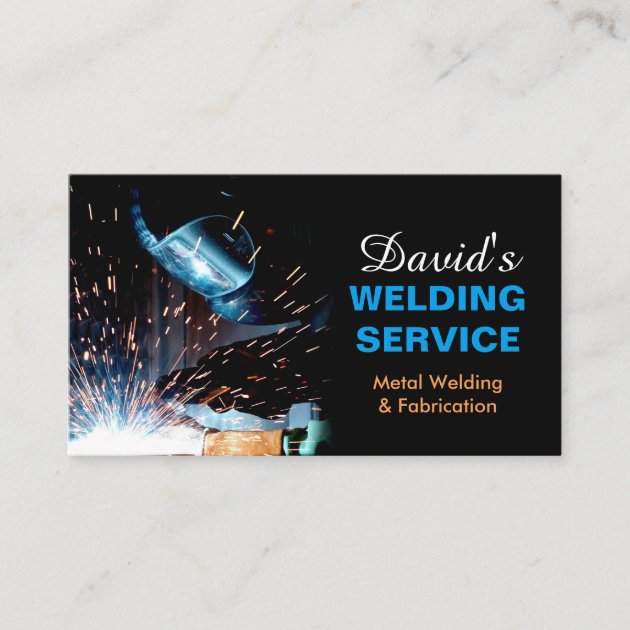 Professional Metal Welding Fabrication Contractor Business Card (front side)