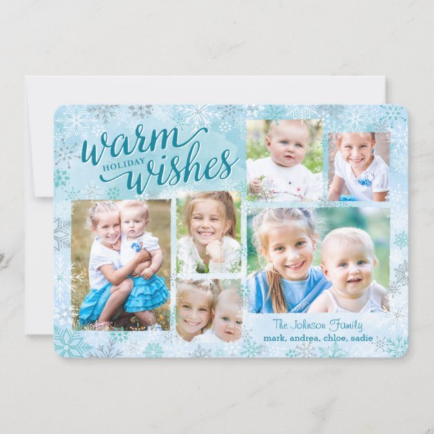 Winter Whimsy Collage Holiday Photo Cards (front side)
