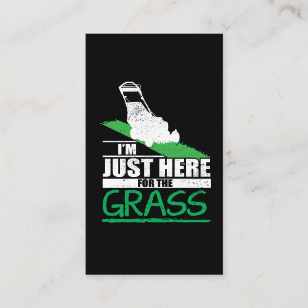 Lawn Care Funny Lawn Mower Grass Mowing Business Card (front side)