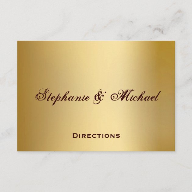 Gold Blue Ocean Wedding Directions Card