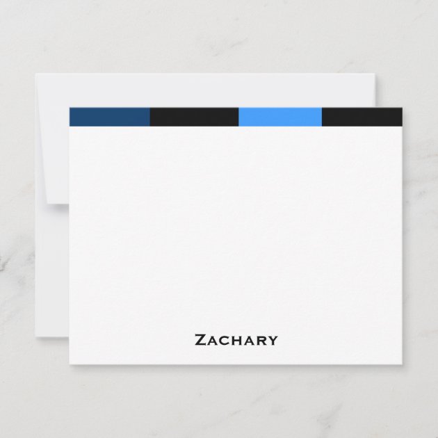 Zachary Royal Navy Blue Thank You Card (front side)
