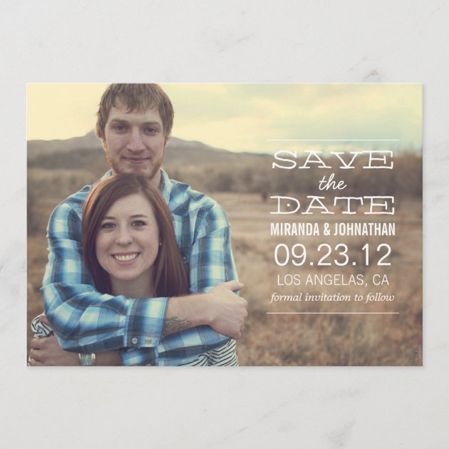 White Text l Save the date Photo Announcements (front side)