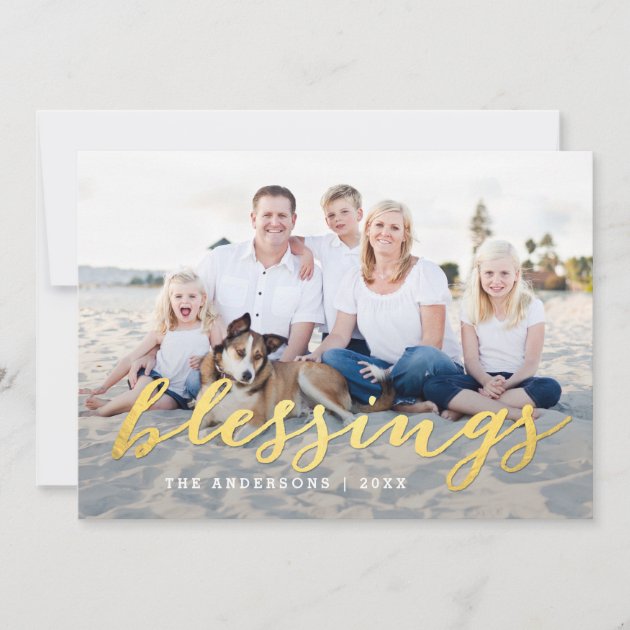 Shiny Blessings Holiday Photo Card
