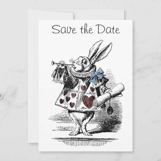 Alice in Wonderland Save the Date Invitation Card