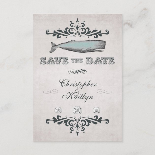 Vintage Victorian Whale Beach Save the Date Invite