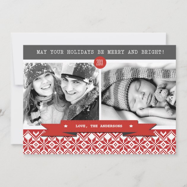 Happy Holidays. Custom Christmas Photo Cards (front side)