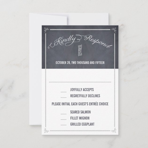 Stylishly Chalked Wedding Response / RSVP Cards