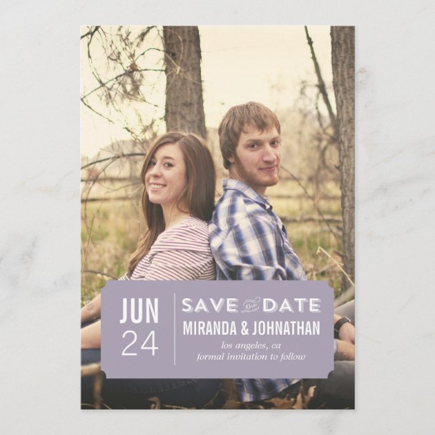 Classy Lavender Photo Save The Date Announcements
