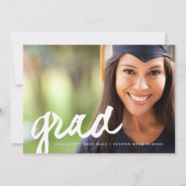 Casual grad script | Graduation Announcement (front side)