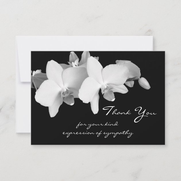 Sympathy Thank You Flat Card - Orchids