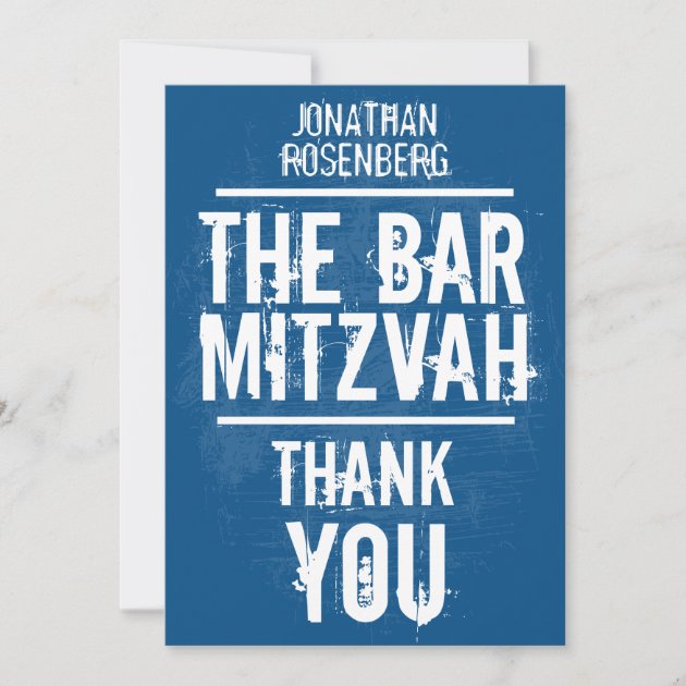 Rock Band Bar Mitzvah Thank You In Blue - All Type (front side)