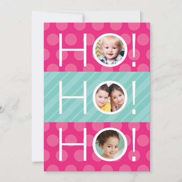 Ho Ho Ho! Double Sided 4 Photo Holiday Card