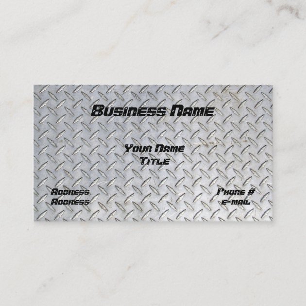 Diamond Plate Design Business Card (front side)